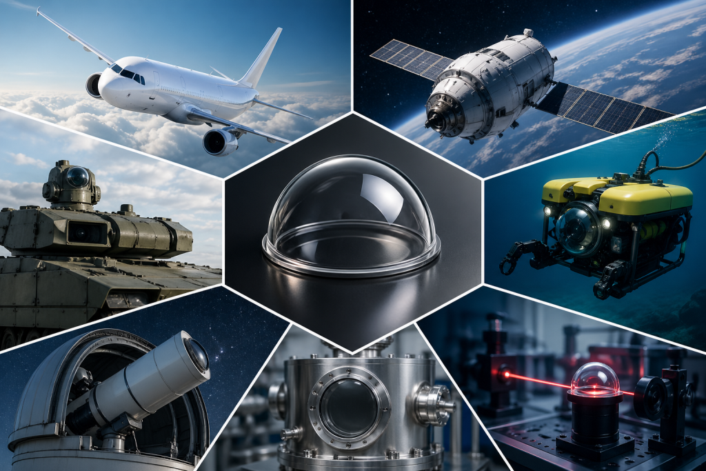 Sapphire Dome Optical Window for Aerospace, Defense, Deep-Sea and Infrared Systems